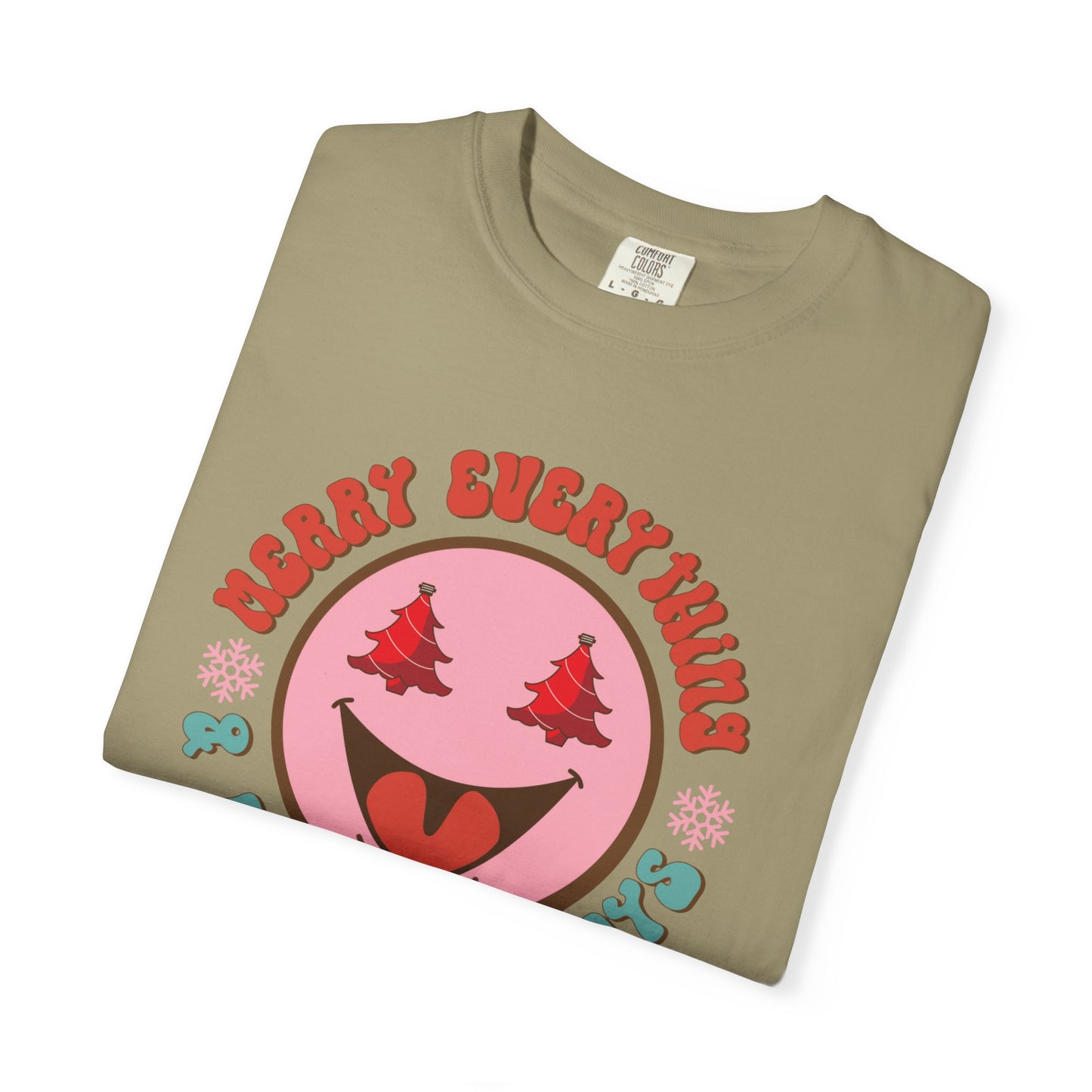 Merry Everything Happy Always Happy Face Retro Christmas Tshirt