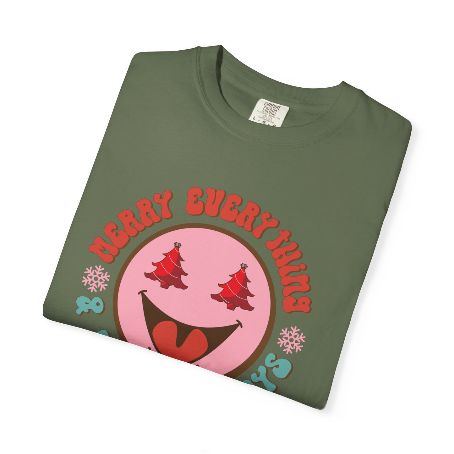 Merry Everything Happy Always Happy Face Retro Christmas Tshirt