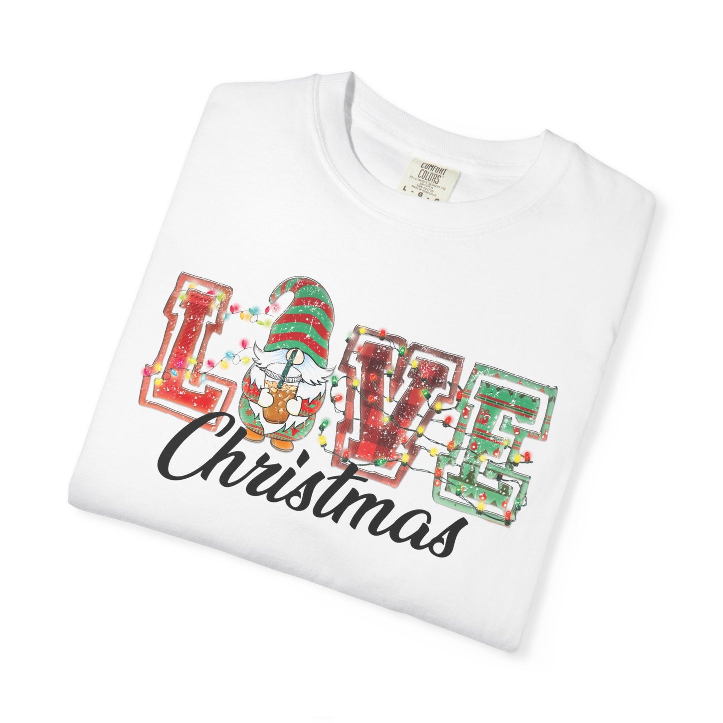 Love Christmas Cute Gnome Lights Christmas Tshirt