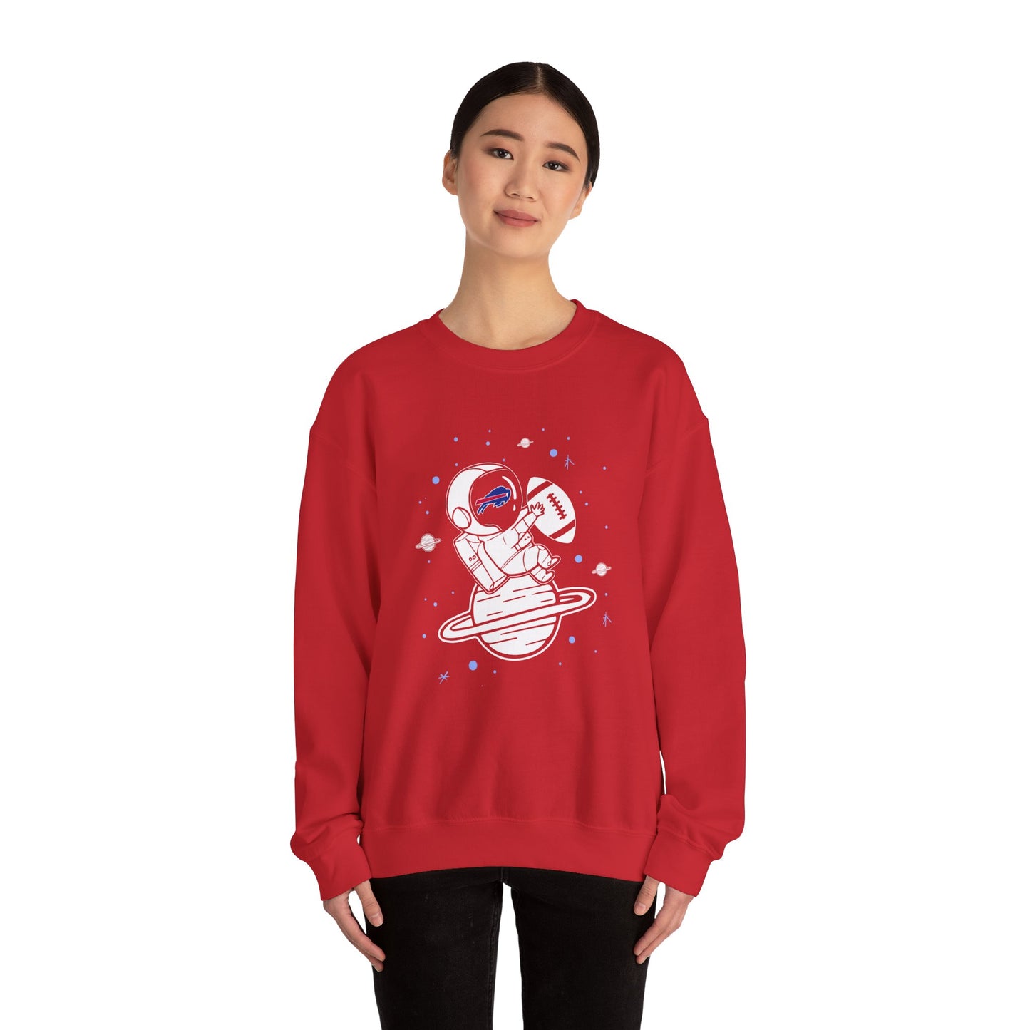 Cool Buffalo Bills Spaceman Astronaut Crewneck Sweatshirt