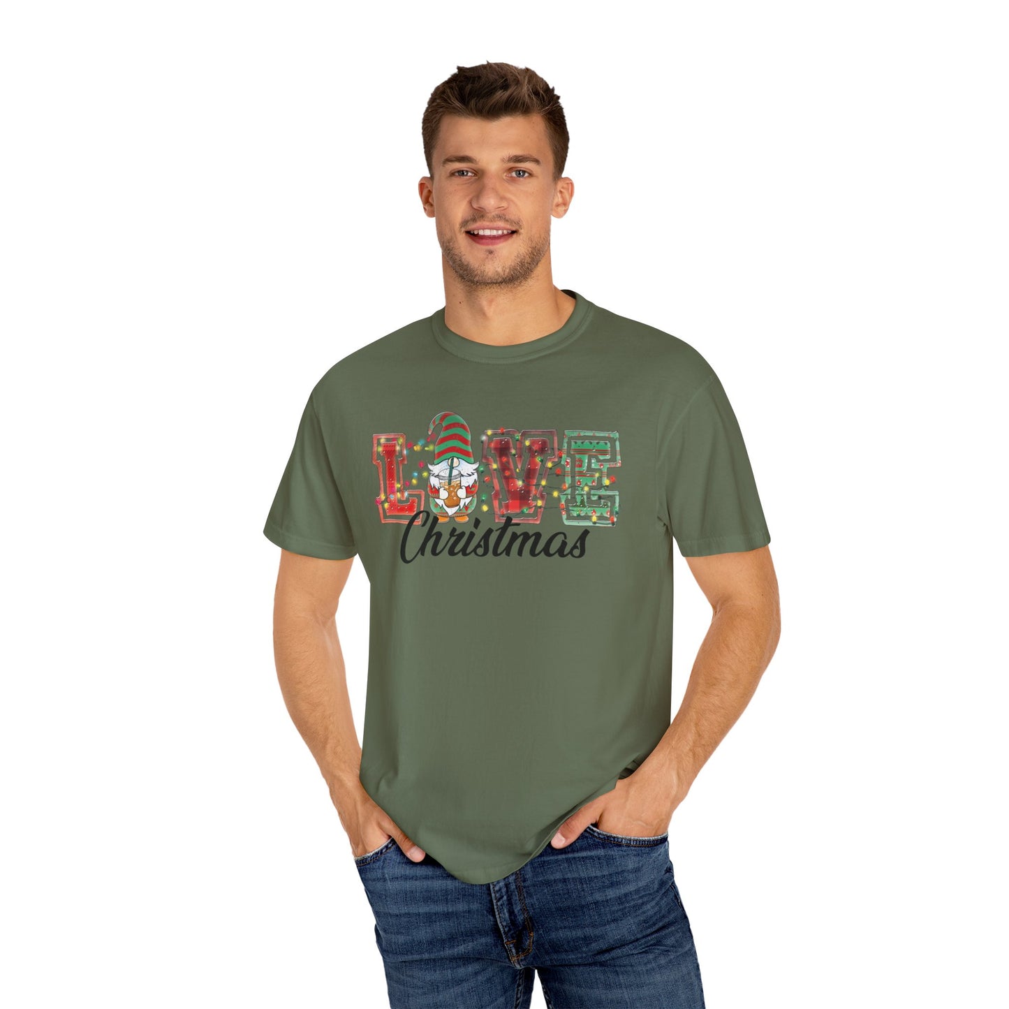 Love Christmas Cute Gnome Lights Christmas Tshirt