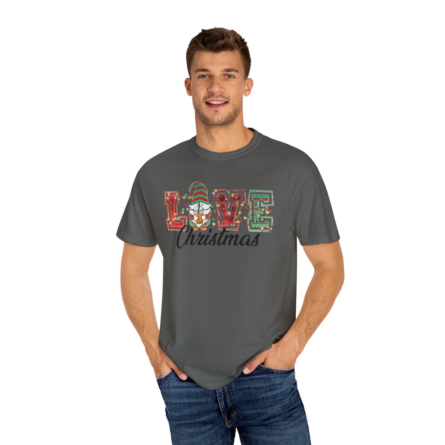 Love Christmas Cute Gnome Lights Christmas Tshirt
