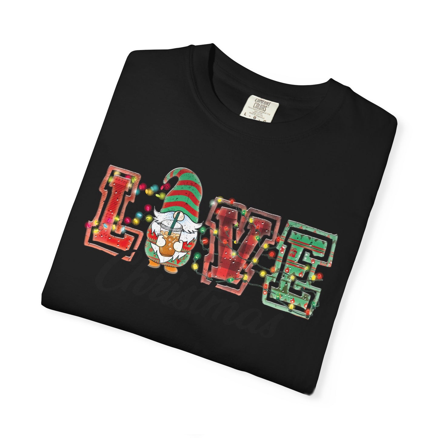 Love Christmas Cute Gnome Lights Christmas Tshirt