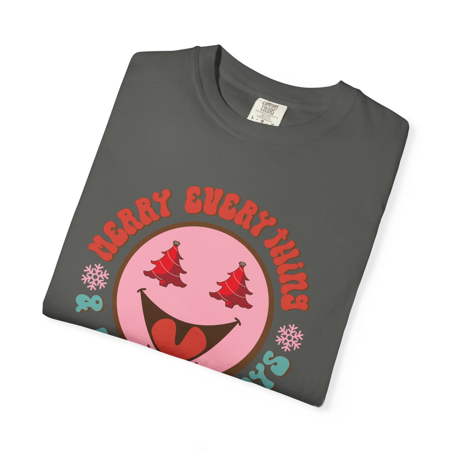 Merry Everything Happy Always Happy Face Retro Christmas Tshirt