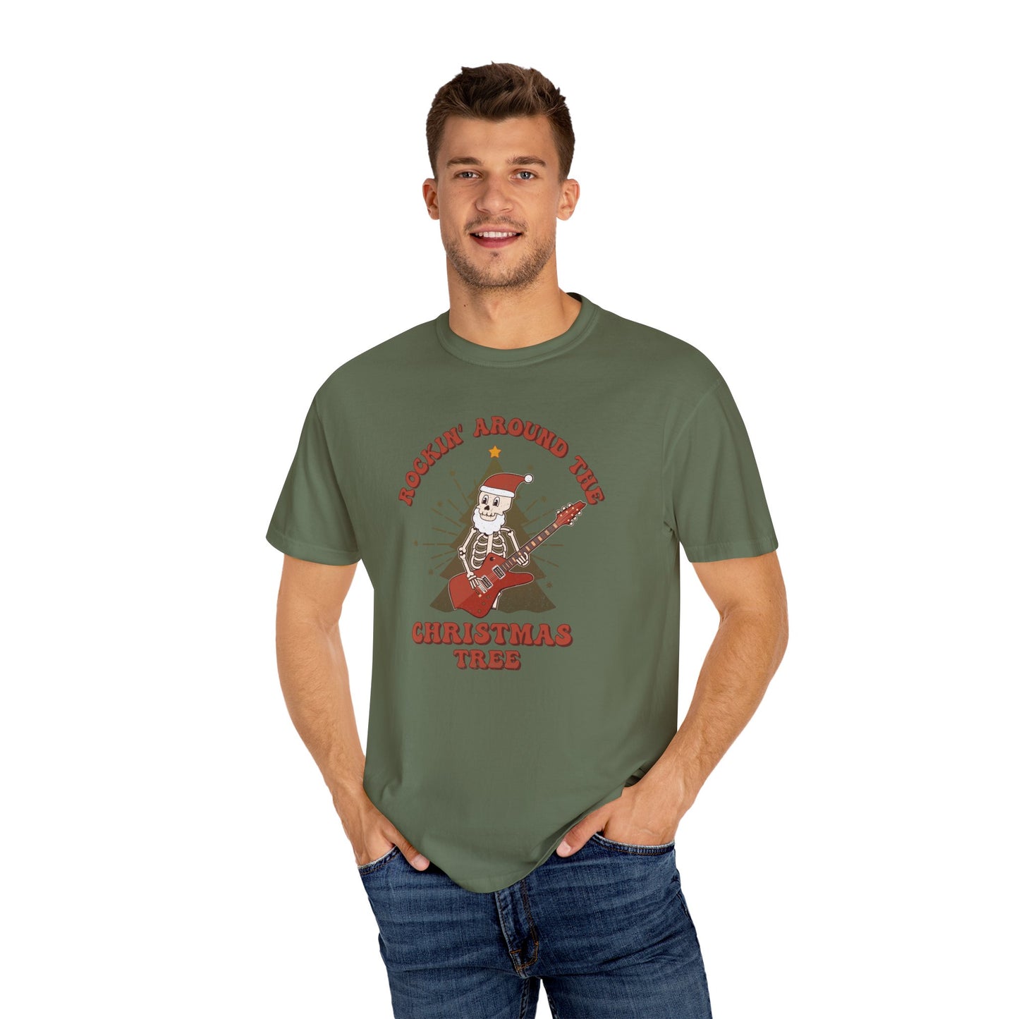 Rockin Around the Christmas Tree Skeleton Christmas Tshirt