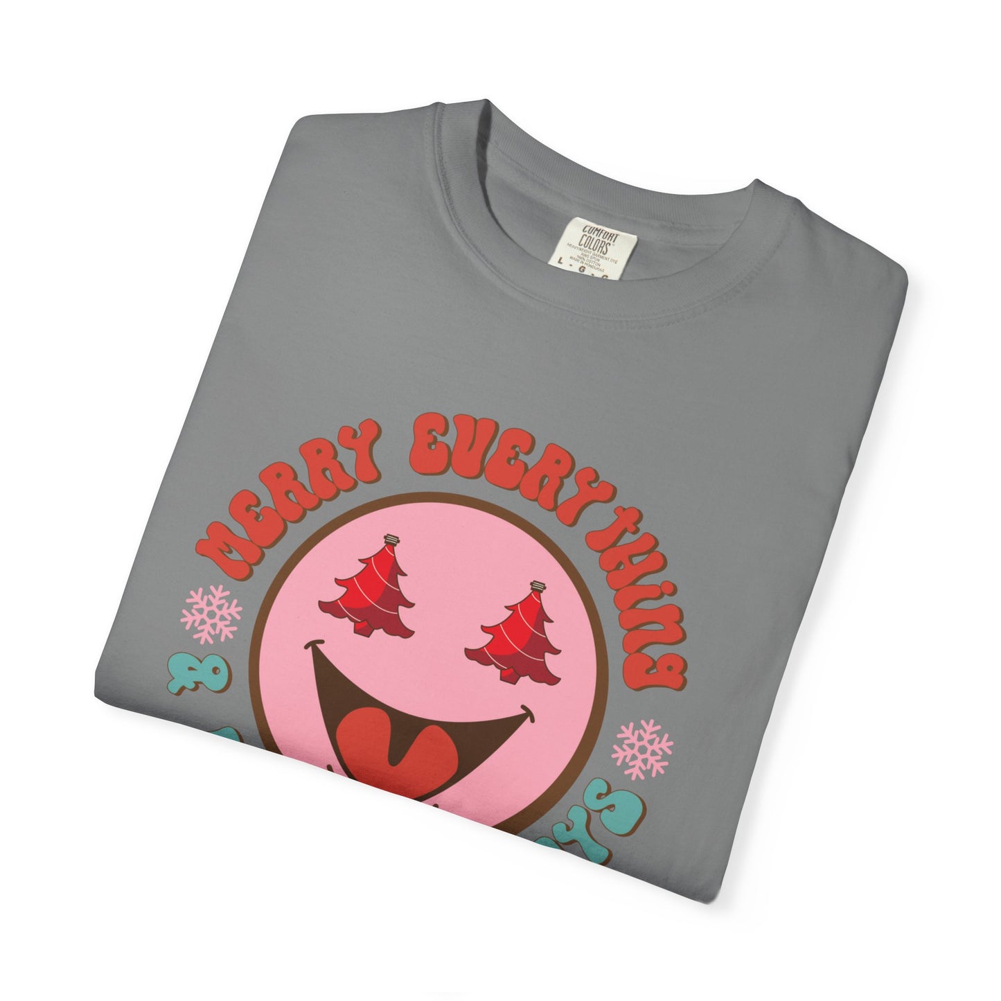 Merry Everything Happy Always Happy Face Retro Christmas Tshirt