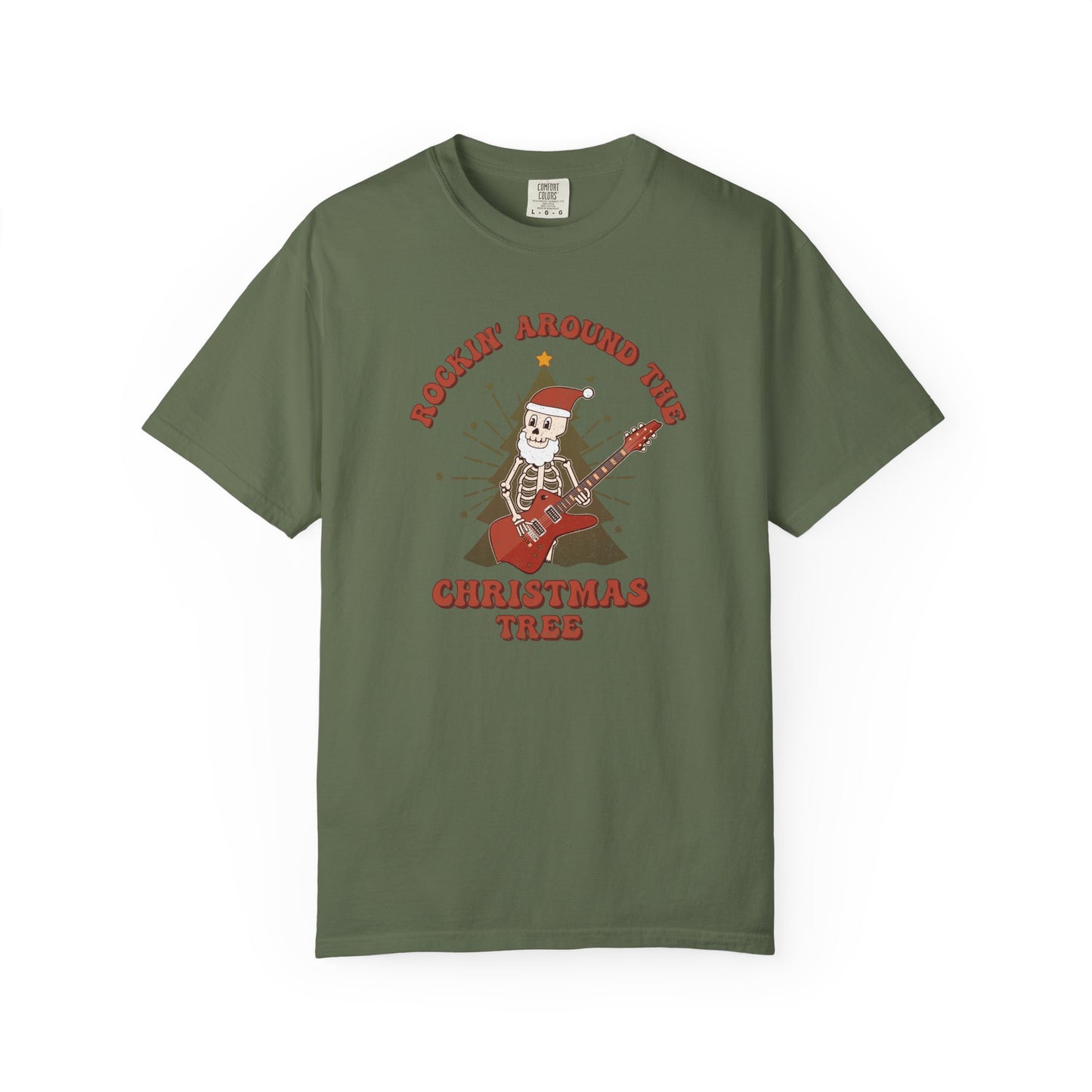 Rockin Around the Christmas Tree Skeleton Christmas Tshirt