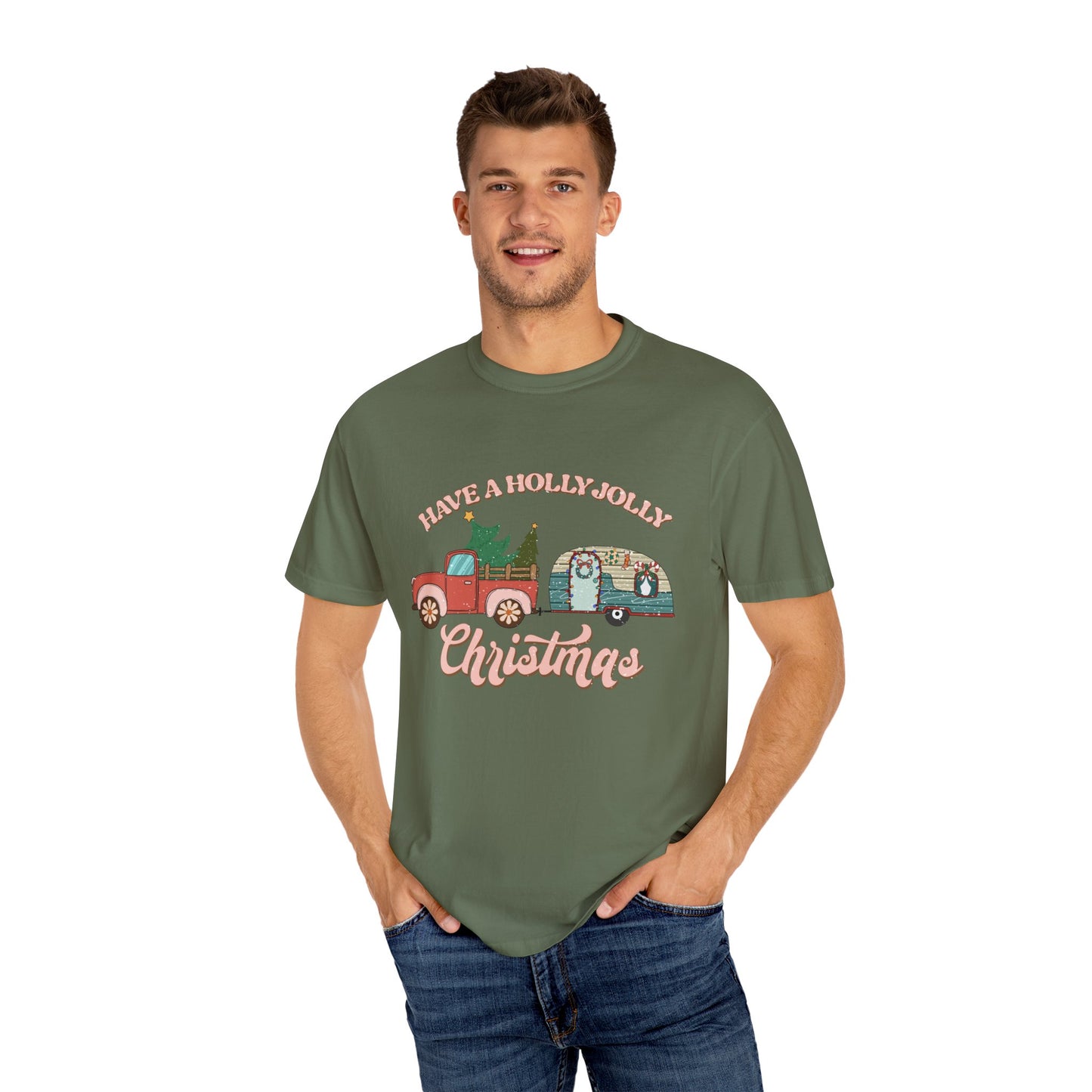 Have a Holly Jolly Christmas Camper Retro Tshirt