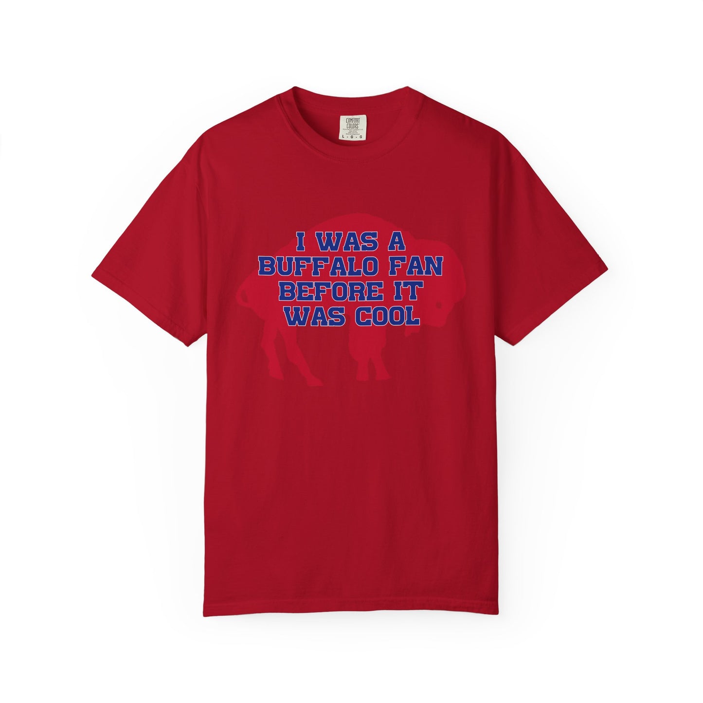 Two Sided Tshirt I Was a Buffalo Fan Before it was Cool Retro Red Logo Bills Mafia Redzone Font Buffalo Bills Football Tshirt