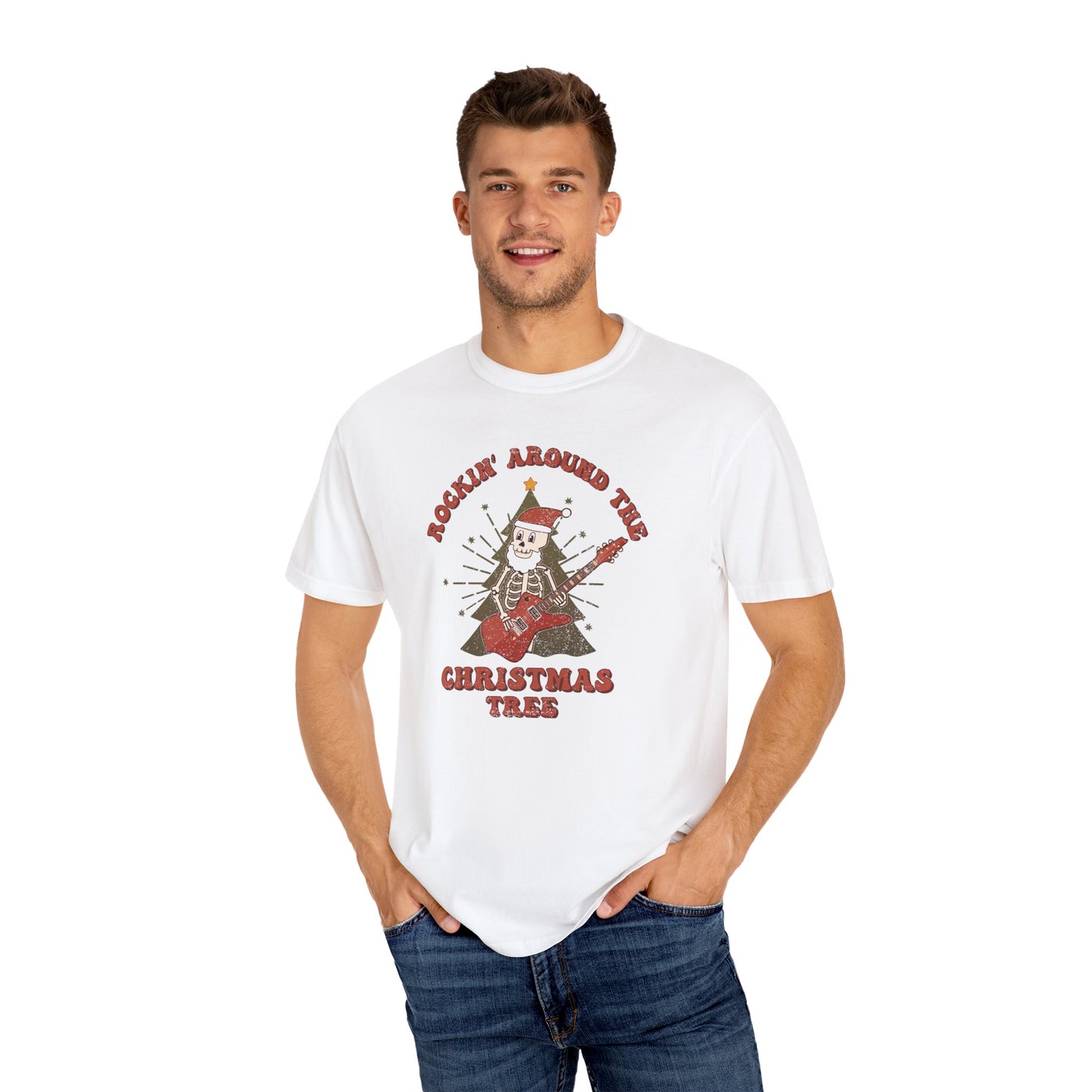 Rockin Around the Christmas Tree Skeleton Christmas Tshirt