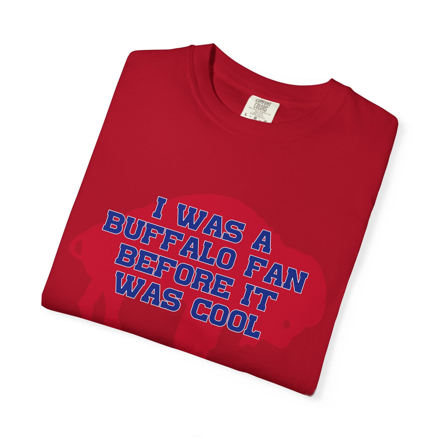 Two Sided Tshirt I Was a Buffalo Fan Before it was Cool Retro Red Logo Bills Mafia Redzone Font Buffalo Bills Football Tshirt