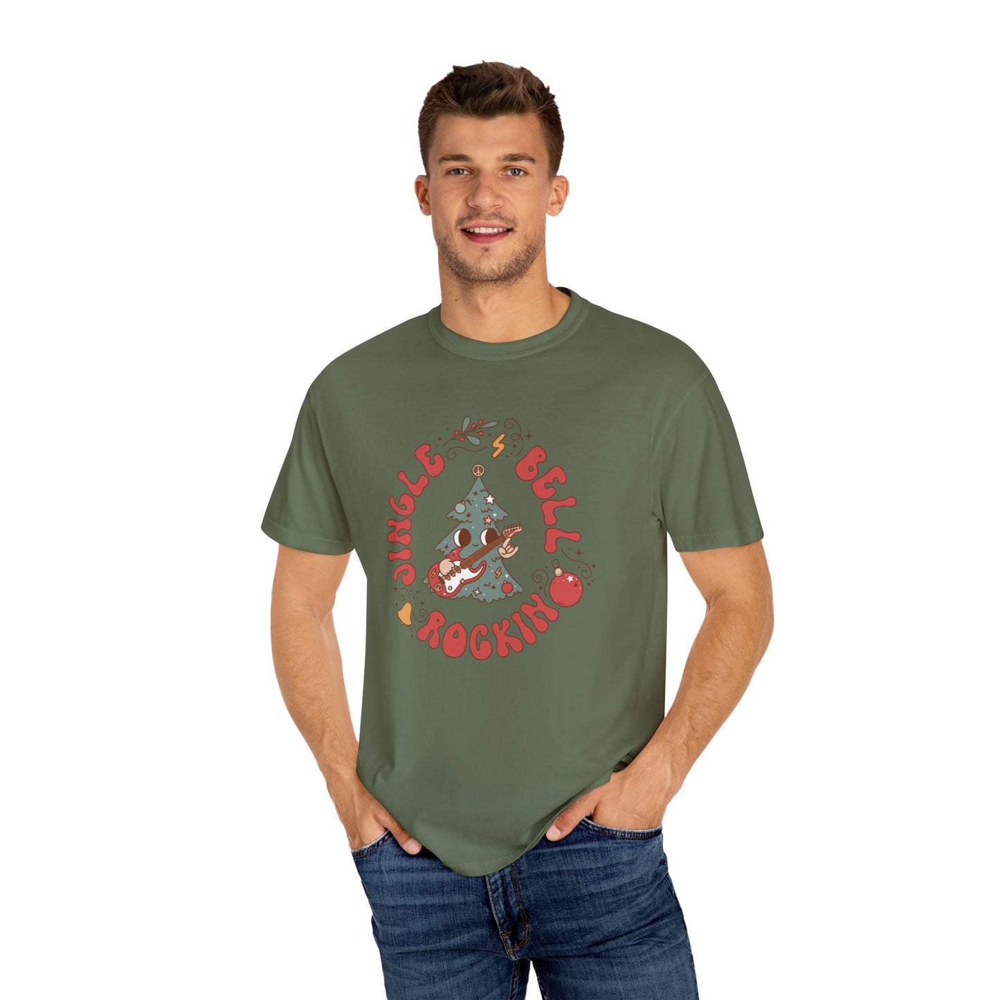Groovy Jingle Bell Rockin Christmas Retro Style TeeShirt