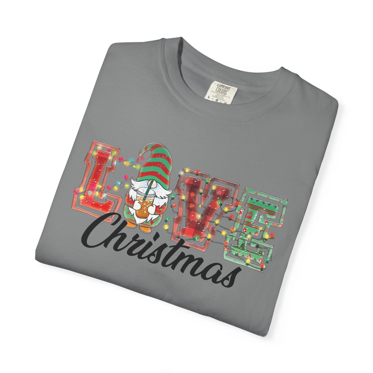 Love Christmas Cute Gnome Lights Christmas Tshirt
