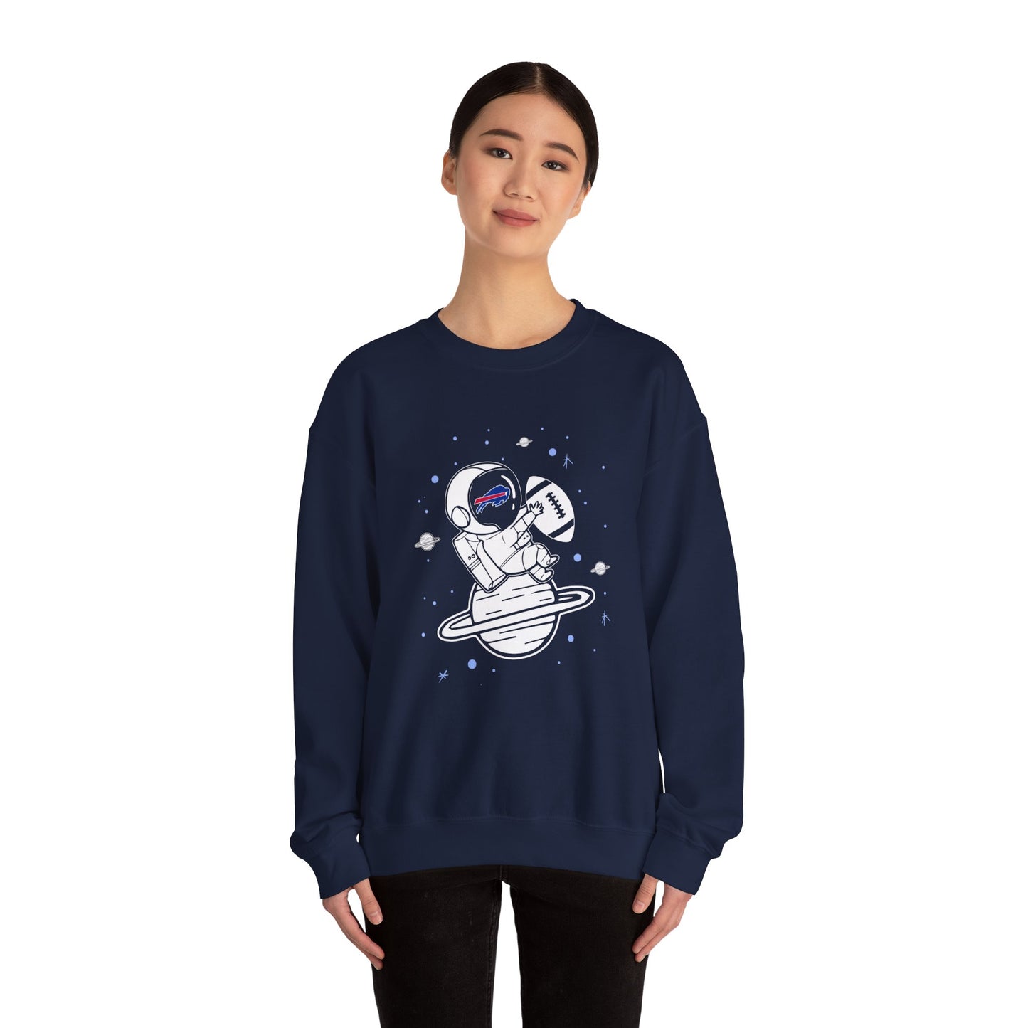 Cool Buffalo Bills Spaceman Astronaut Crewneck Sweatshirt
