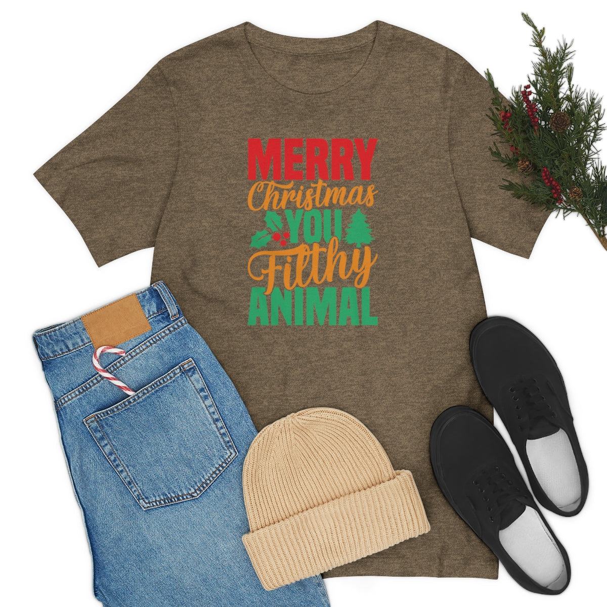 Merry Christmas You Filthy Animal Funny Christmas Tshirt