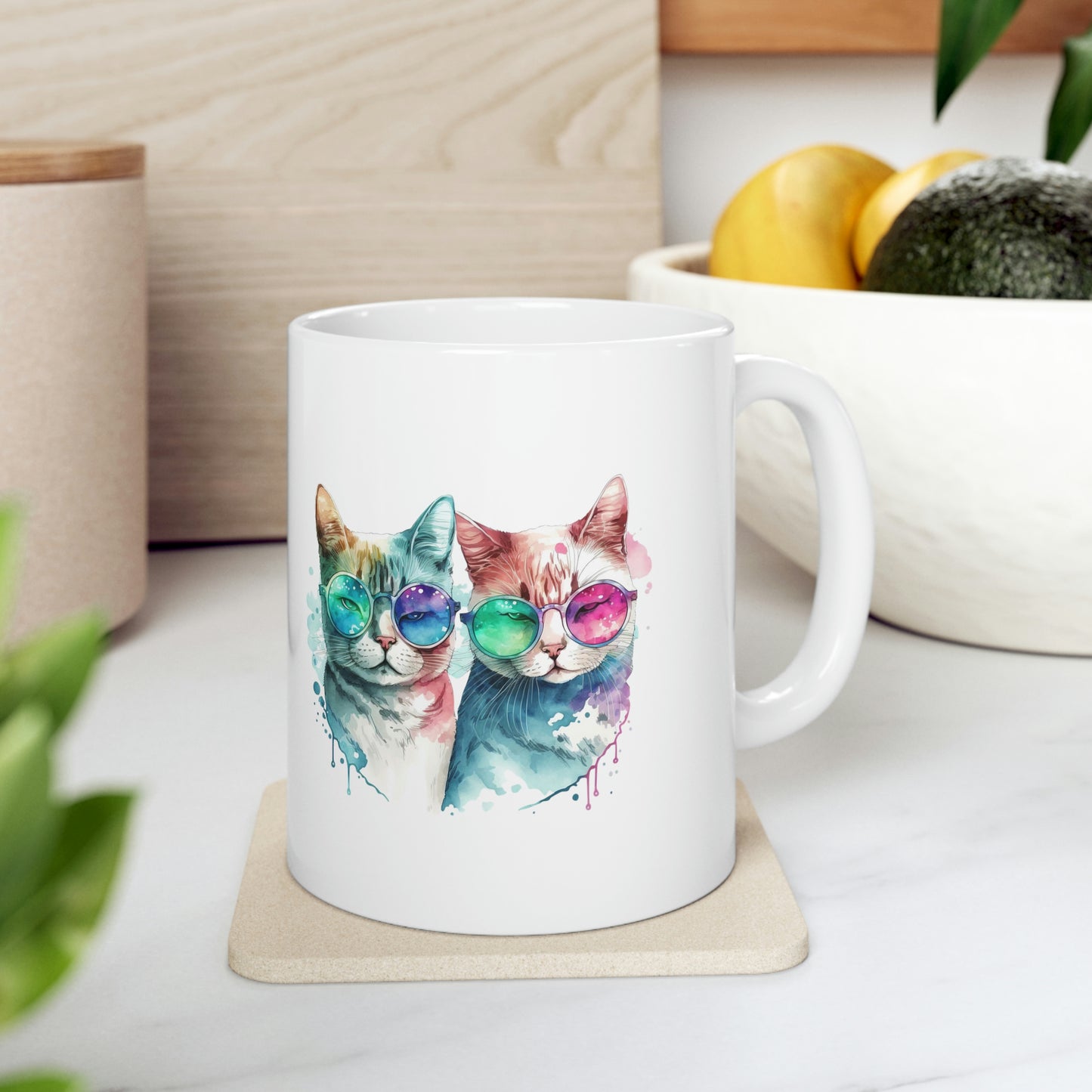 Cute Cat Couple Valentines Gift for Her Ceramic Mug 11oz