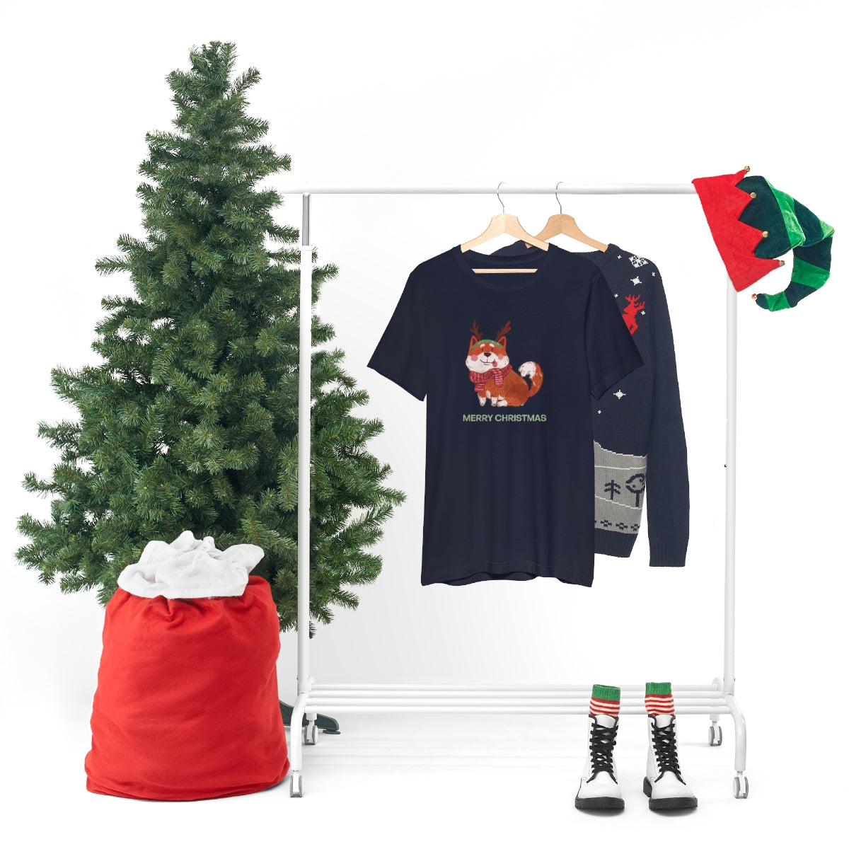 Christmas Corgi Design Tshirt