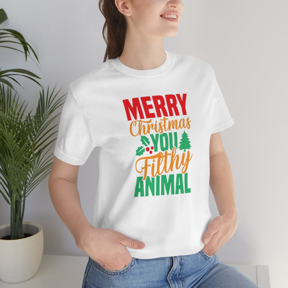 Merry Christmas You Filthy Animal Funny Christmas Tshirt