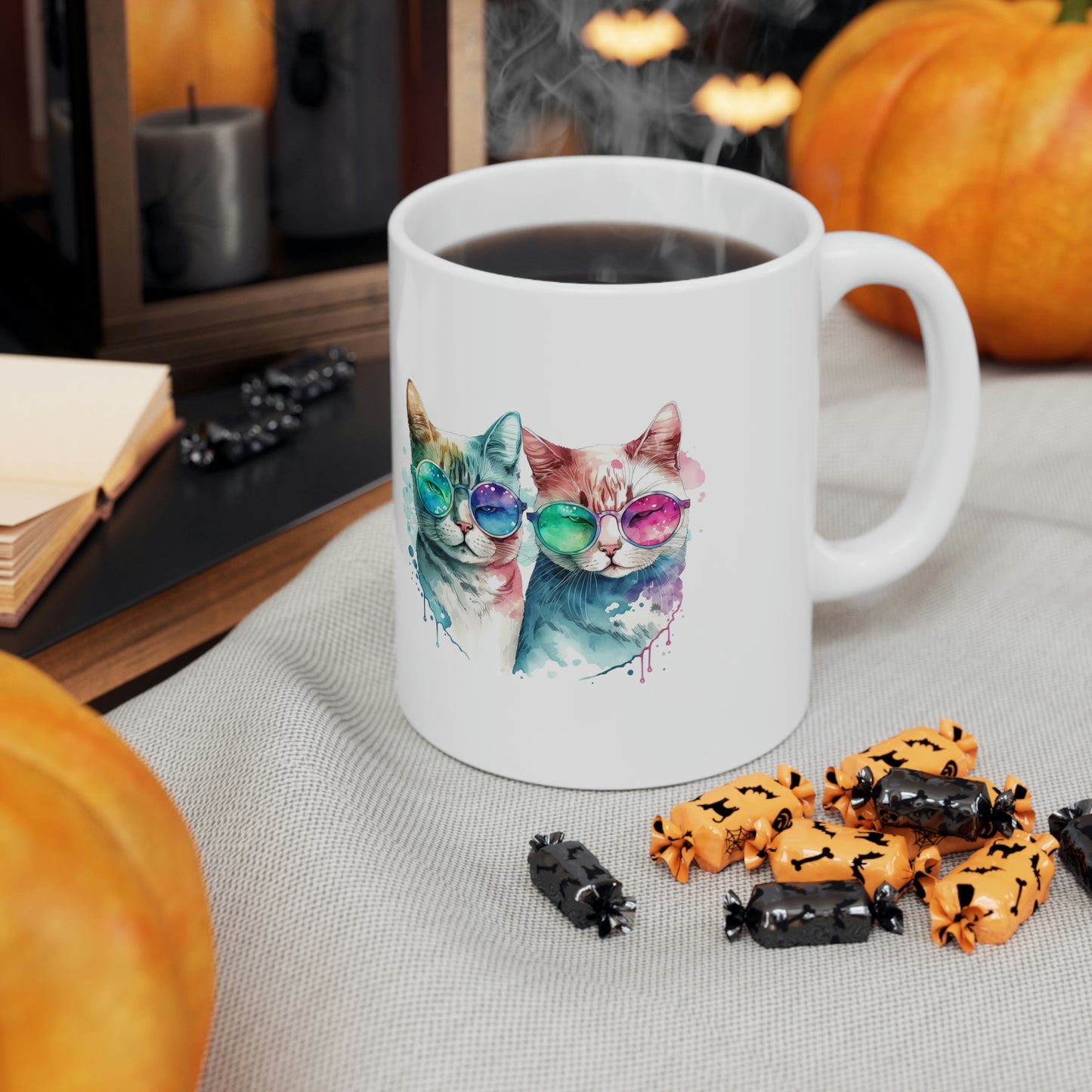 Cute Cat Couple Valentines Gift for Her Ceramic Mug 11oz