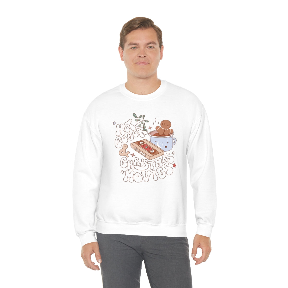 Hot Cocoa & Christmas Movies Retro Style Sweatshirt