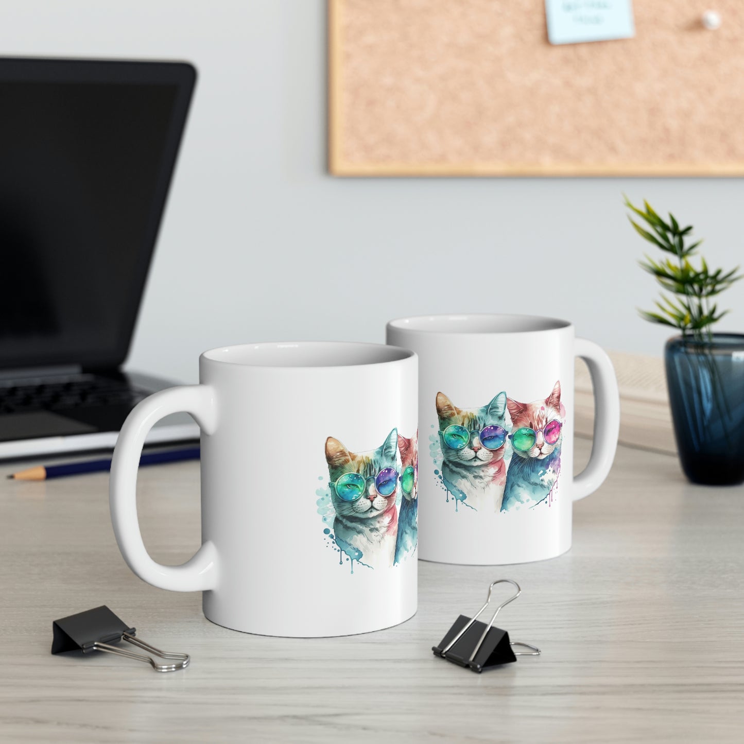 Cute Cat Couple Valentines Gift for Her Ceramic Mug 11oz