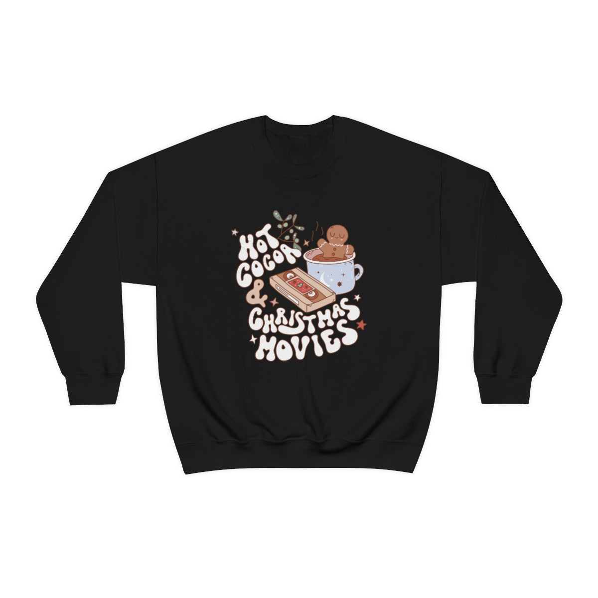 Hot Cocoa & Christmas Movies Retro Style Sweatshirt