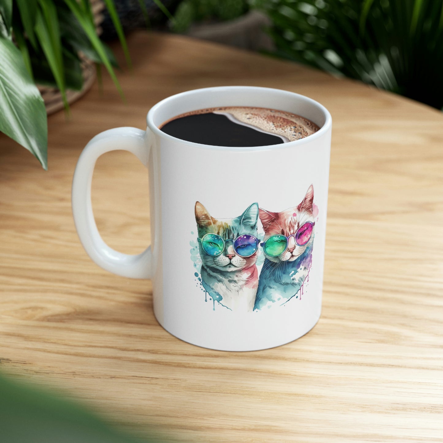 Cute Cat Couple Valentines Gift for Her Ceramic Mug 11oz