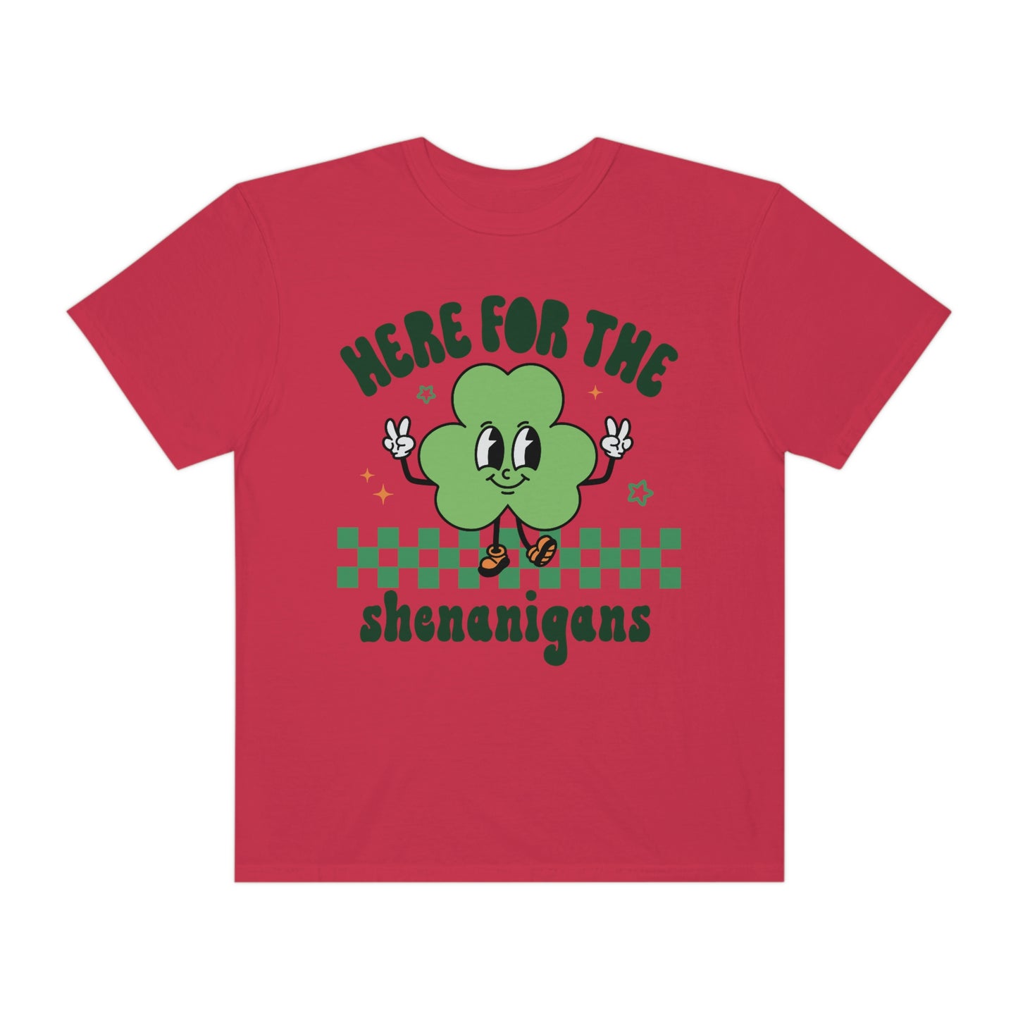 Here for the Shenanigans Retro Shamrock St. Patrick's Day Tshirt