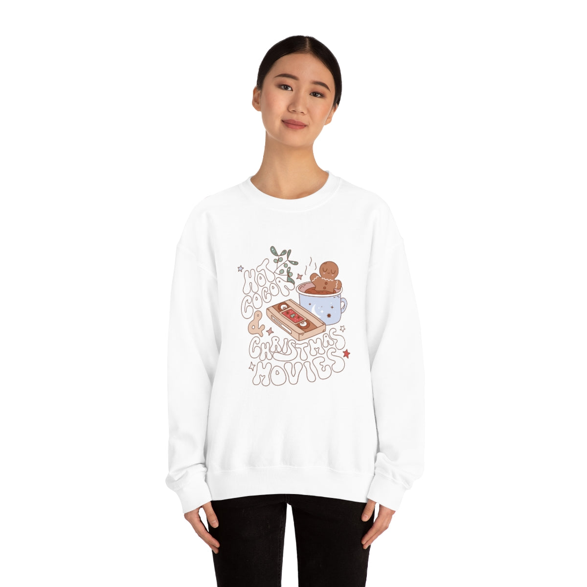 Hot Cocoa & Christmas Movies Retro Style Sweatshirt