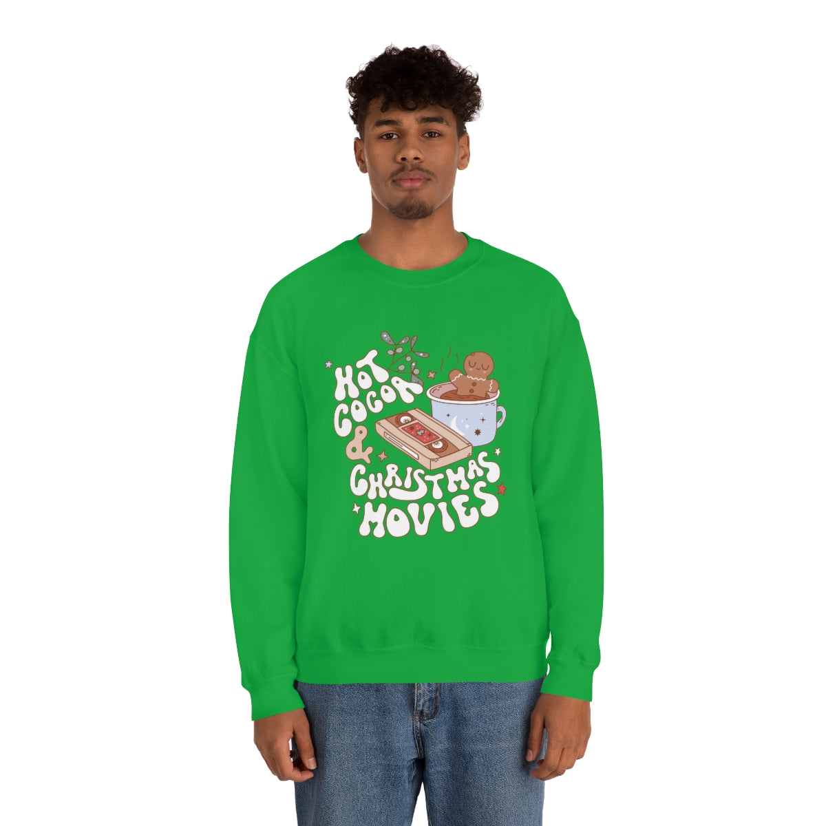 Hot Cocoa & Christmas Movies Retro Style Sweatshirt