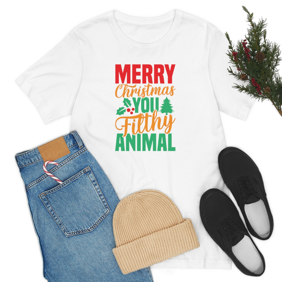 Merry Christmas You Filthy Animal Funny Christmas Tshirt
