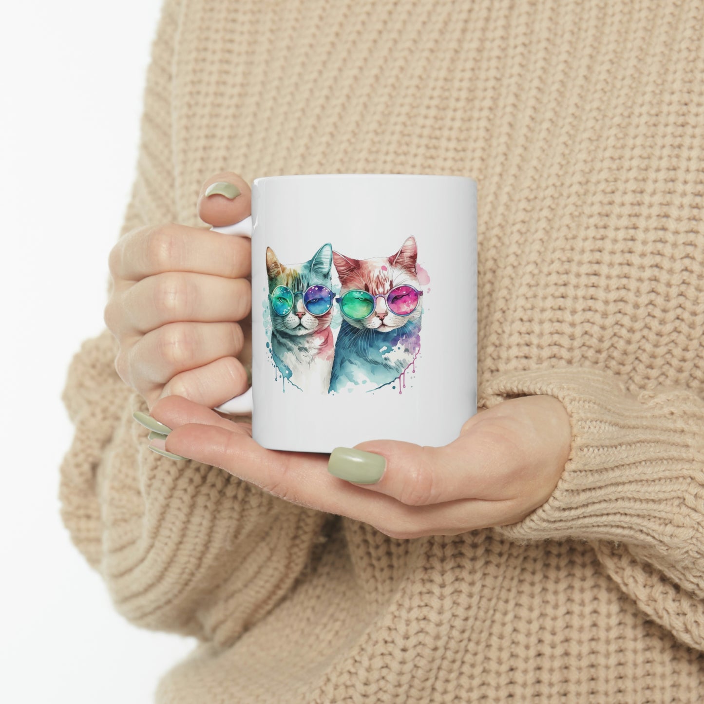 Cute Cat Couple Valentines Gift for Her Ceramic Mug 11oz
