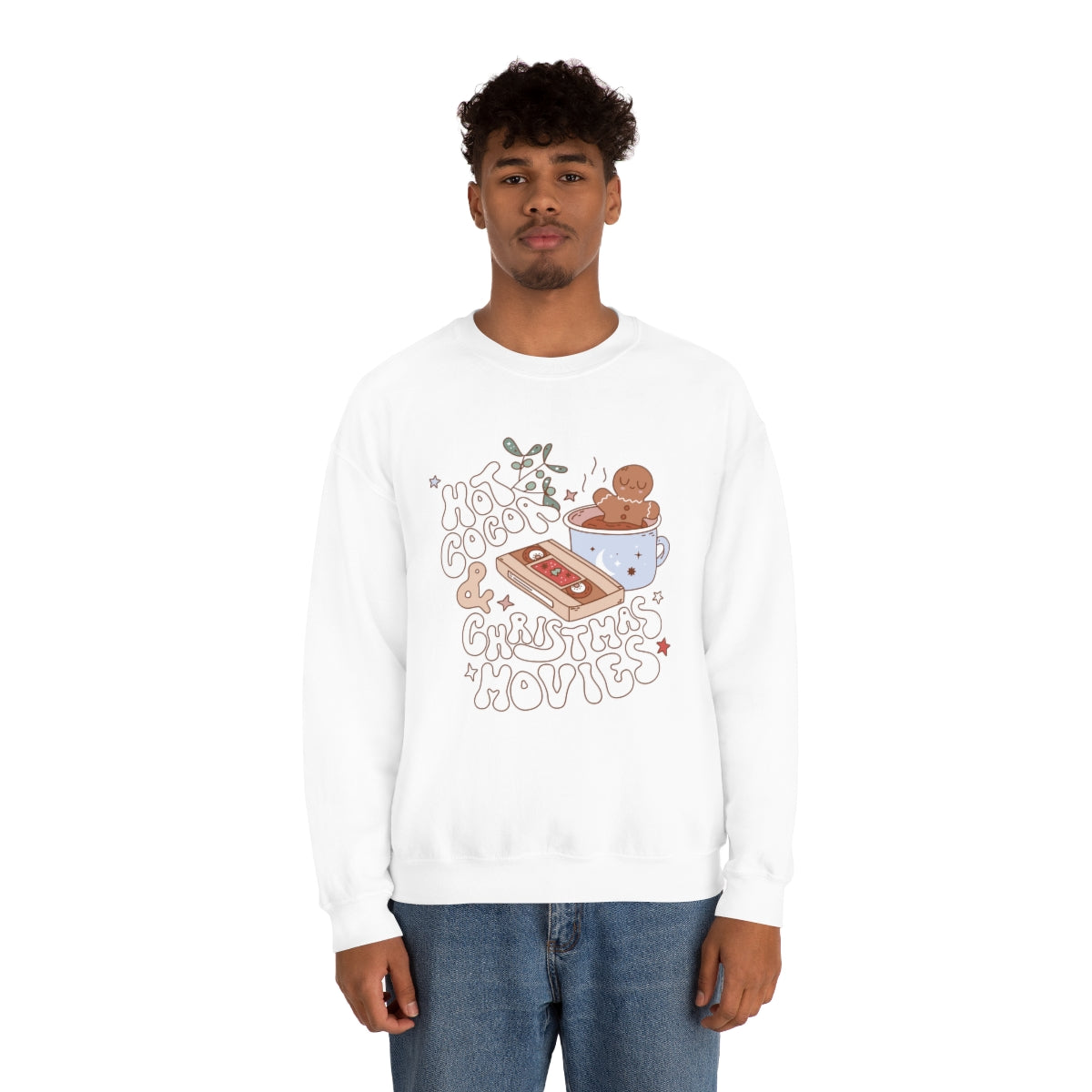 Hot Cocoa & Christmas Movies Retro Style Sweatshirt