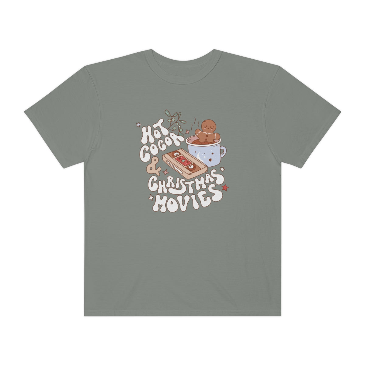 Hot Cocoa & Christmas Movies Groovy Retro Christmas TeeShirt