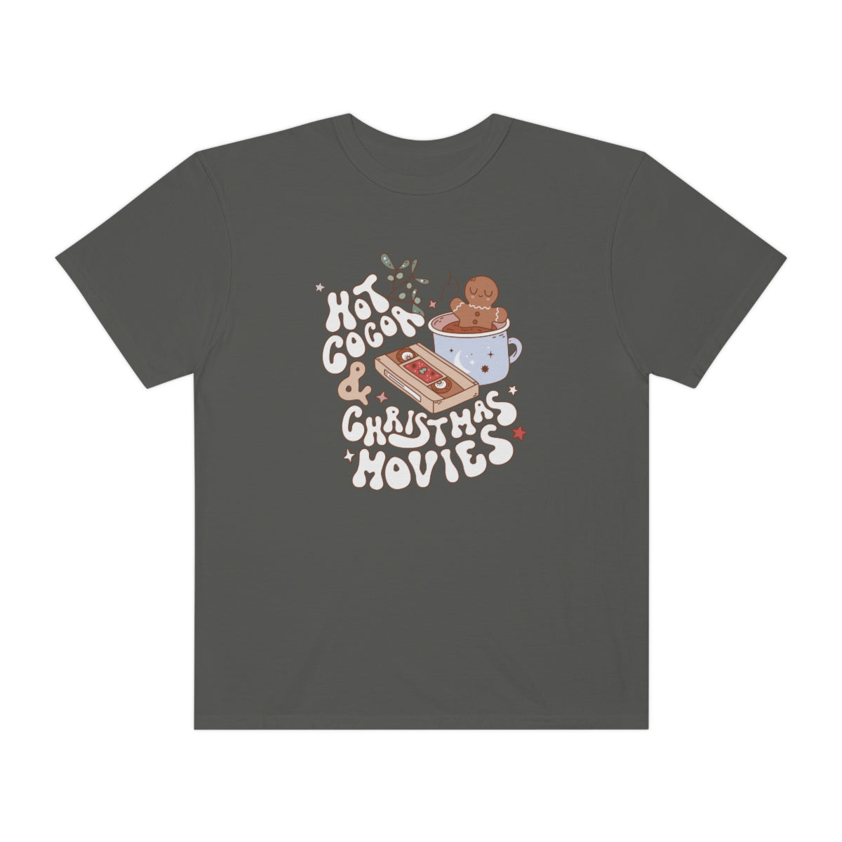 Hot Cocoa & Christmas Movies Groovy Retro Christmas TeeShirt