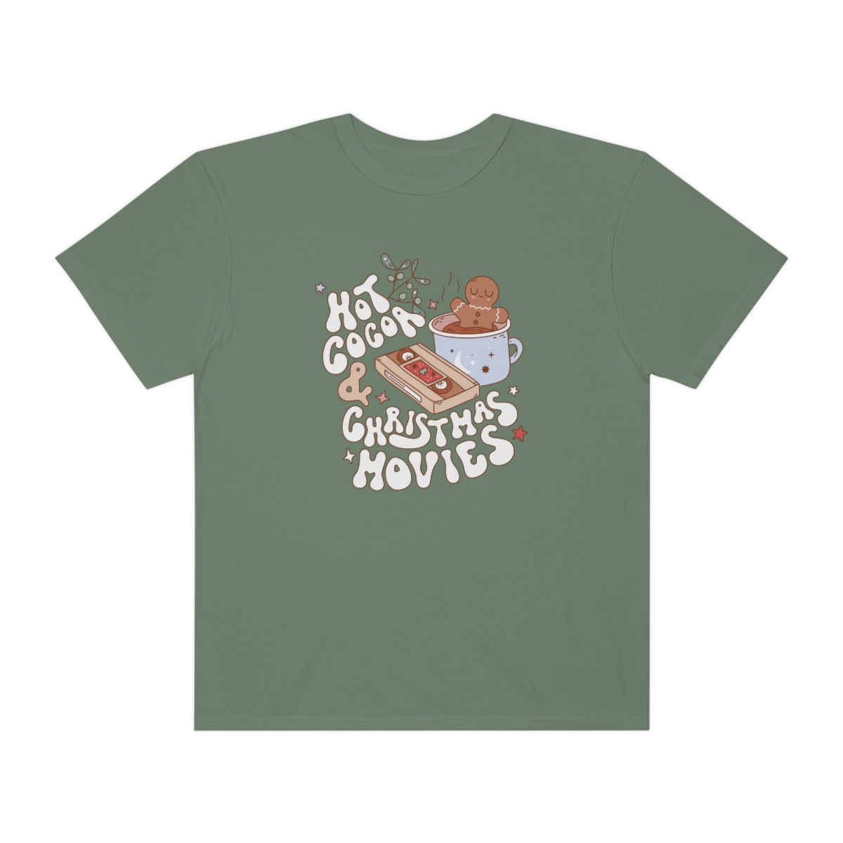 Hot Cocoa & Christmas Movies Groovy Retro Christmas TeeShirt