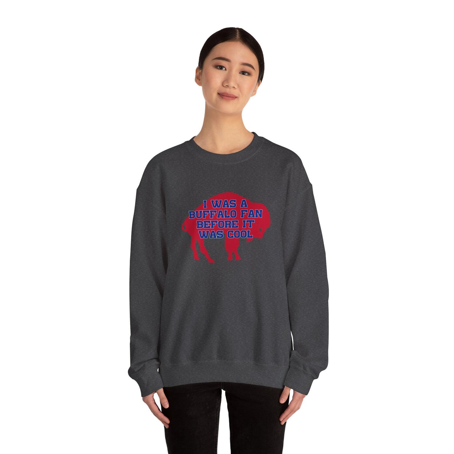 I Was a Buffalo Fan Before it was Cool Retro Red Logo Bills Mafia Football Crewneck Sweatshirt