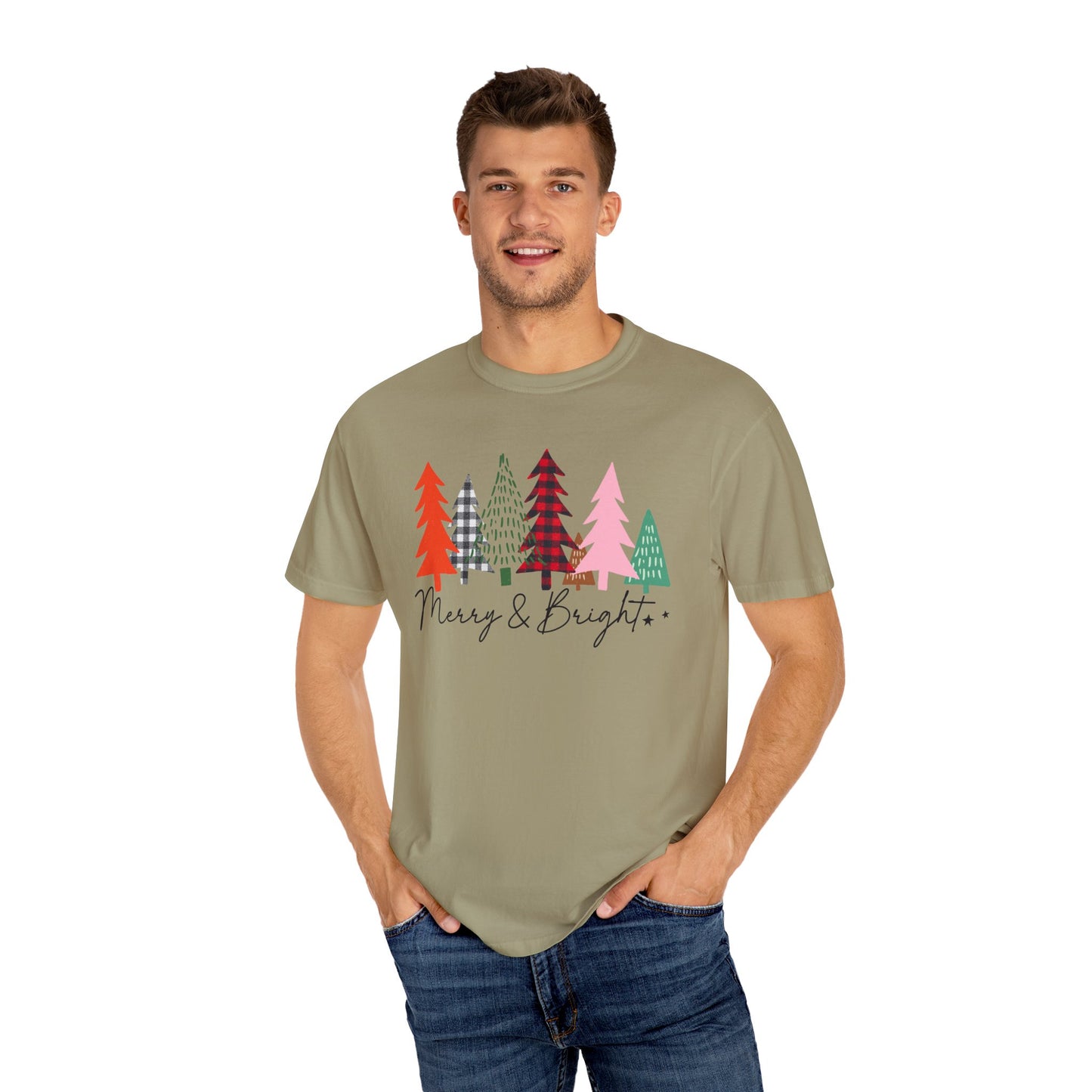 Merry & Bright Christmas Tree Tshirt