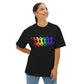 Womens Basketball Rainbow Silhouette Shooter Pride Tshirt Oversized