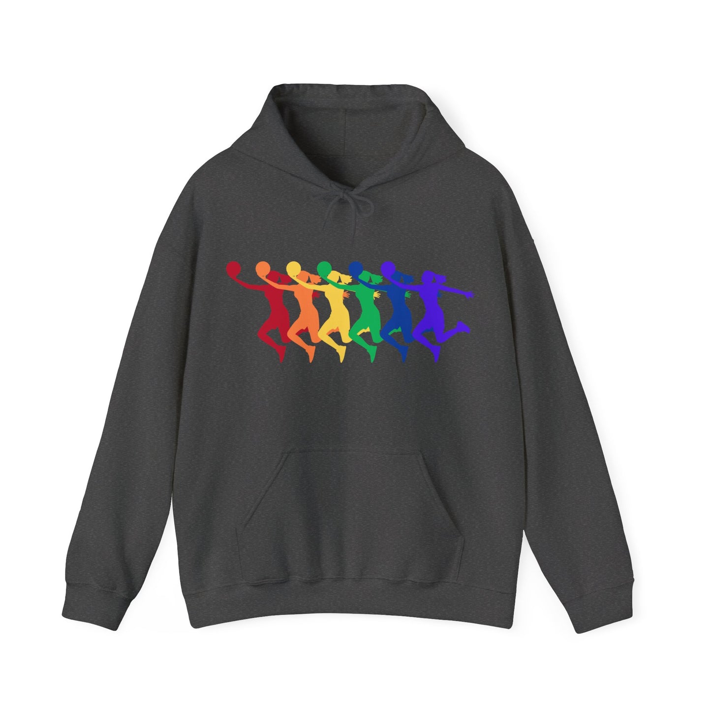 Womens Basketball Rainbow Silhouette Shooter Pride Hooded Sweatshirt