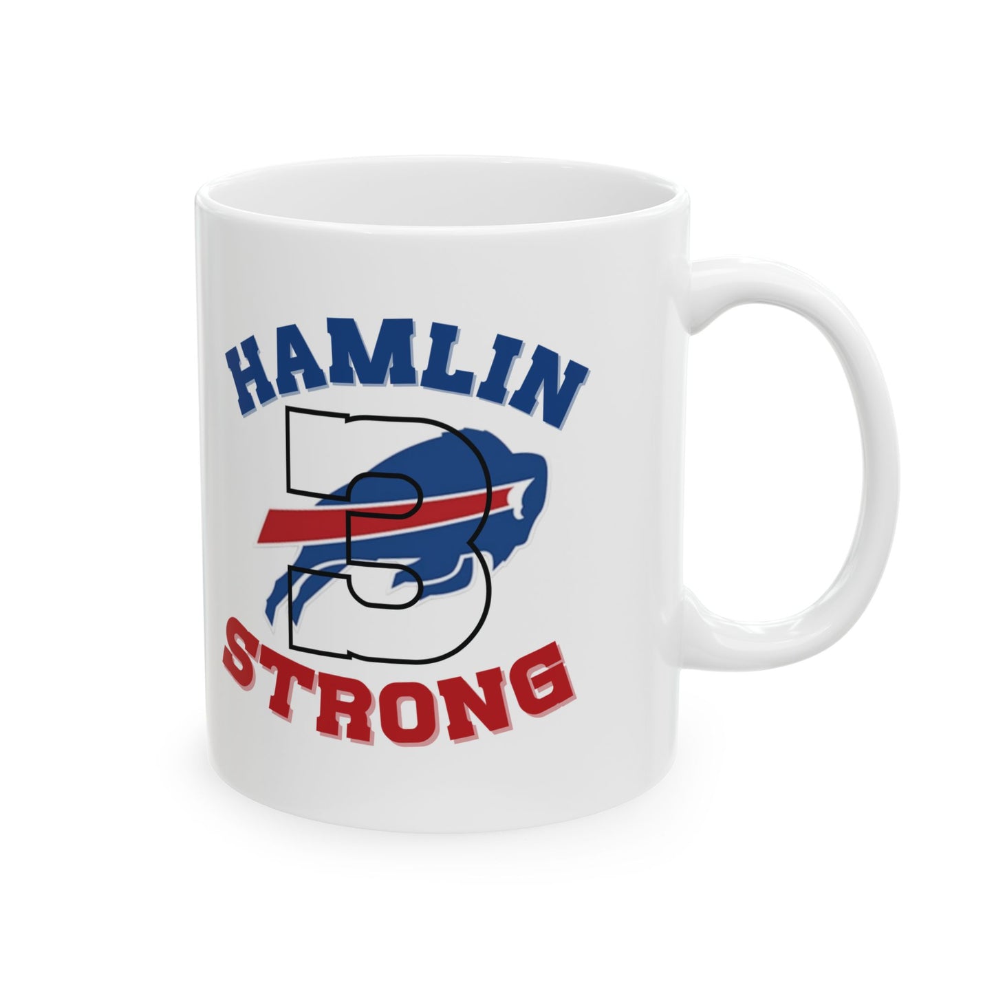 Hamlin Strong #3 Buffalo Bills Logo Damar Hamlin Support Ceramic Mug 11oz