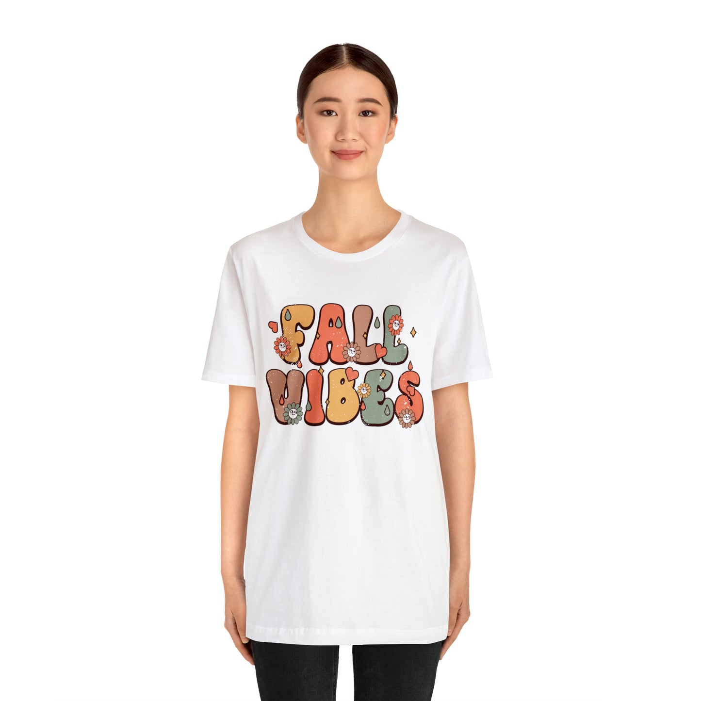 Fall Vibes Retro Design Short Sleeve Tshirt