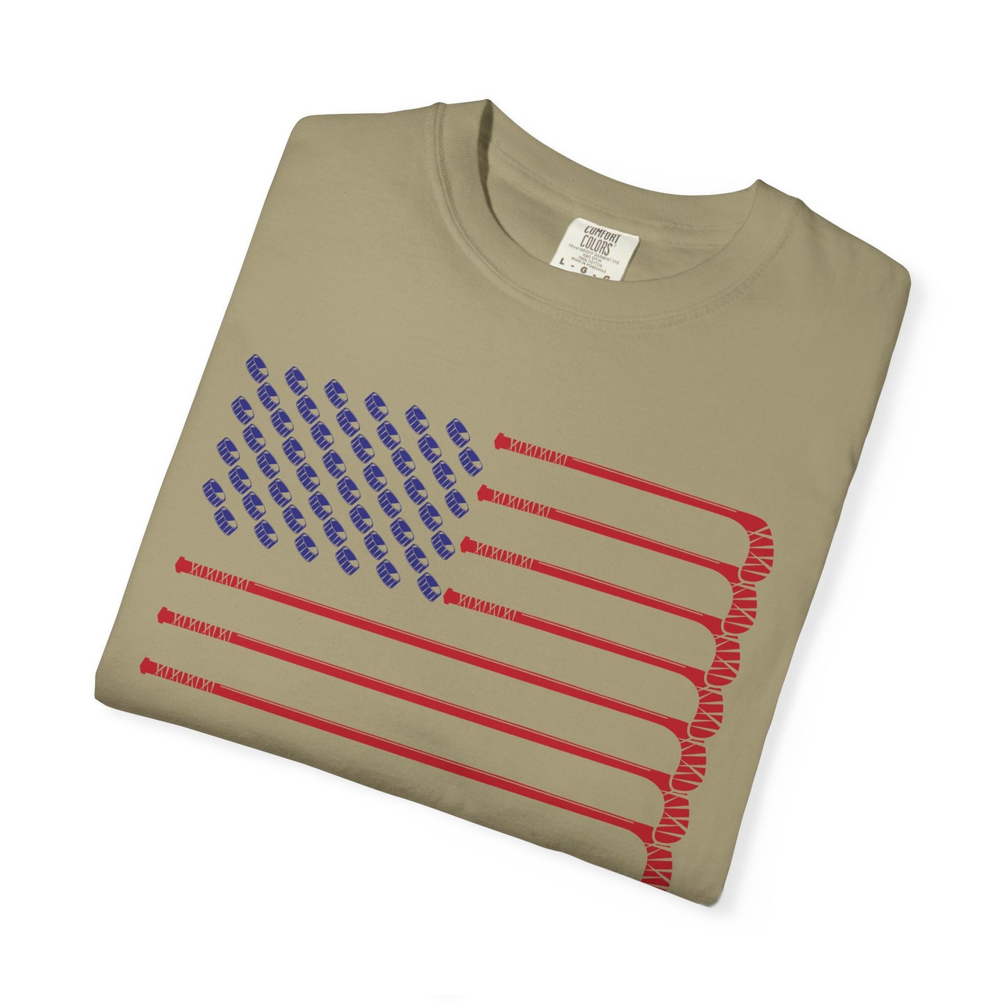 USA Hockey American Flag T-Shirt – Patriotic Ice Hockey Graphic Tee – Team USA Red White Blue Short Sleeve Fan Shirt