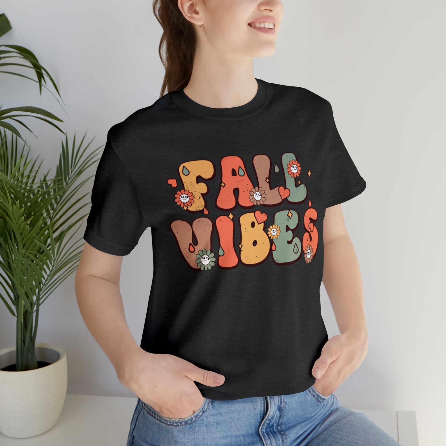 Fall Vibes Retro Design Short Sleeve Tshirt