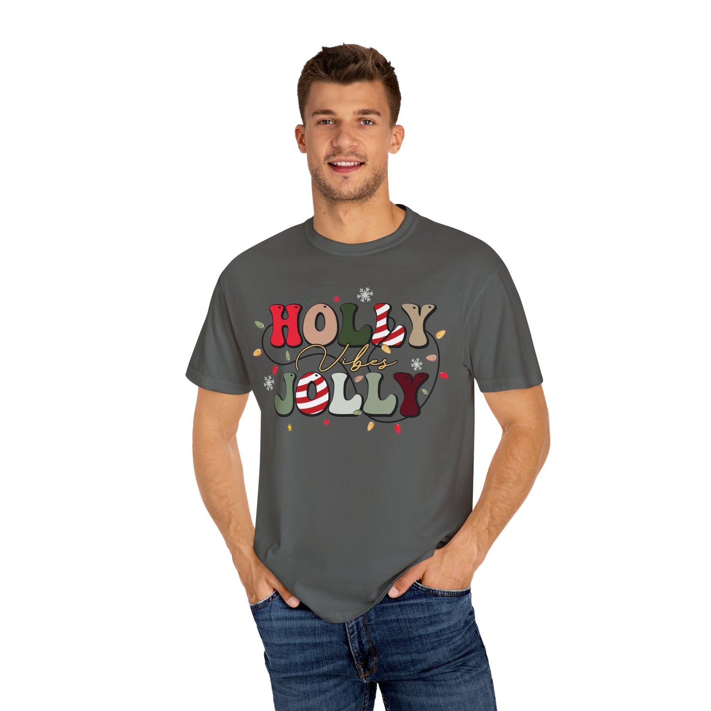 Holly Jolly Vibes with Lights Christmas Tshirt