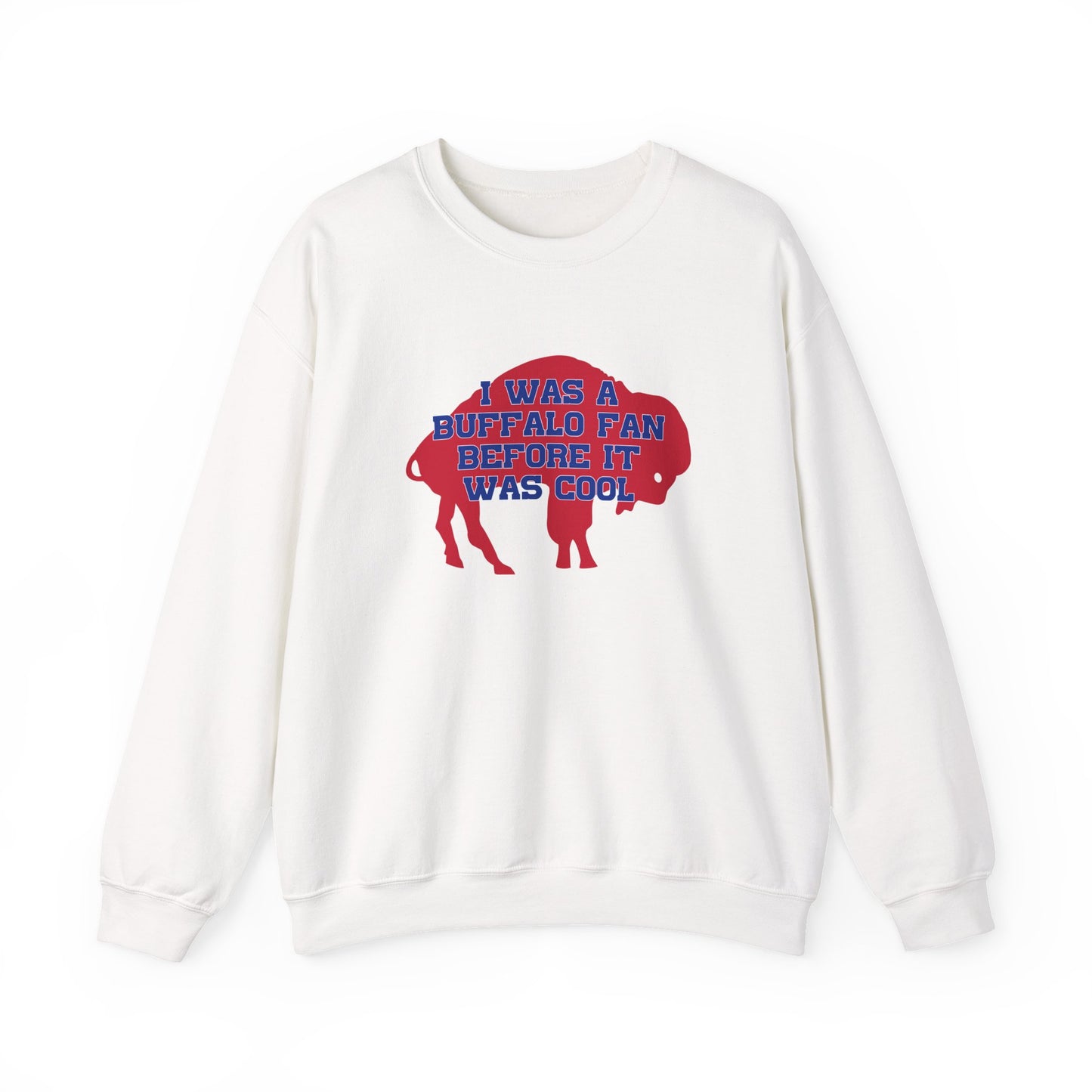 I Was a Buffalo Fan Before it was Cool Retro Red Logo Bills Mafia Football Crewneck Sweatshirt