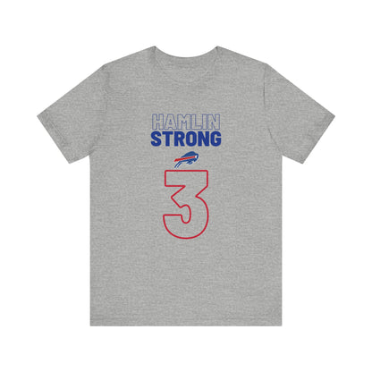Hamlin Strong Damar Hamlin Buffalo Bills Logo #3 Unisex Jersey Short Sleeve Tee