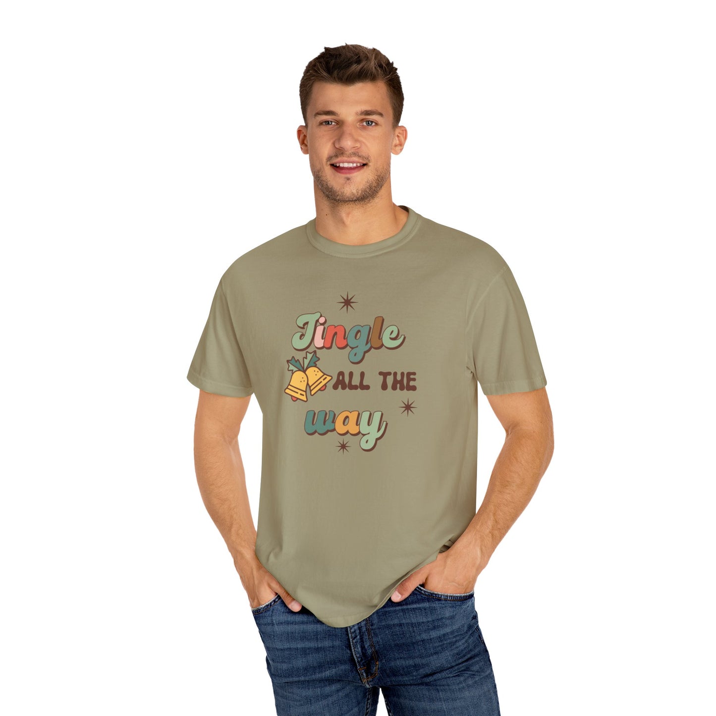 Jingle All the Way Groovy Retro Christmas Tshirt