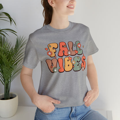 Fall Vibes Retro Design Short Sleeve Tshirt