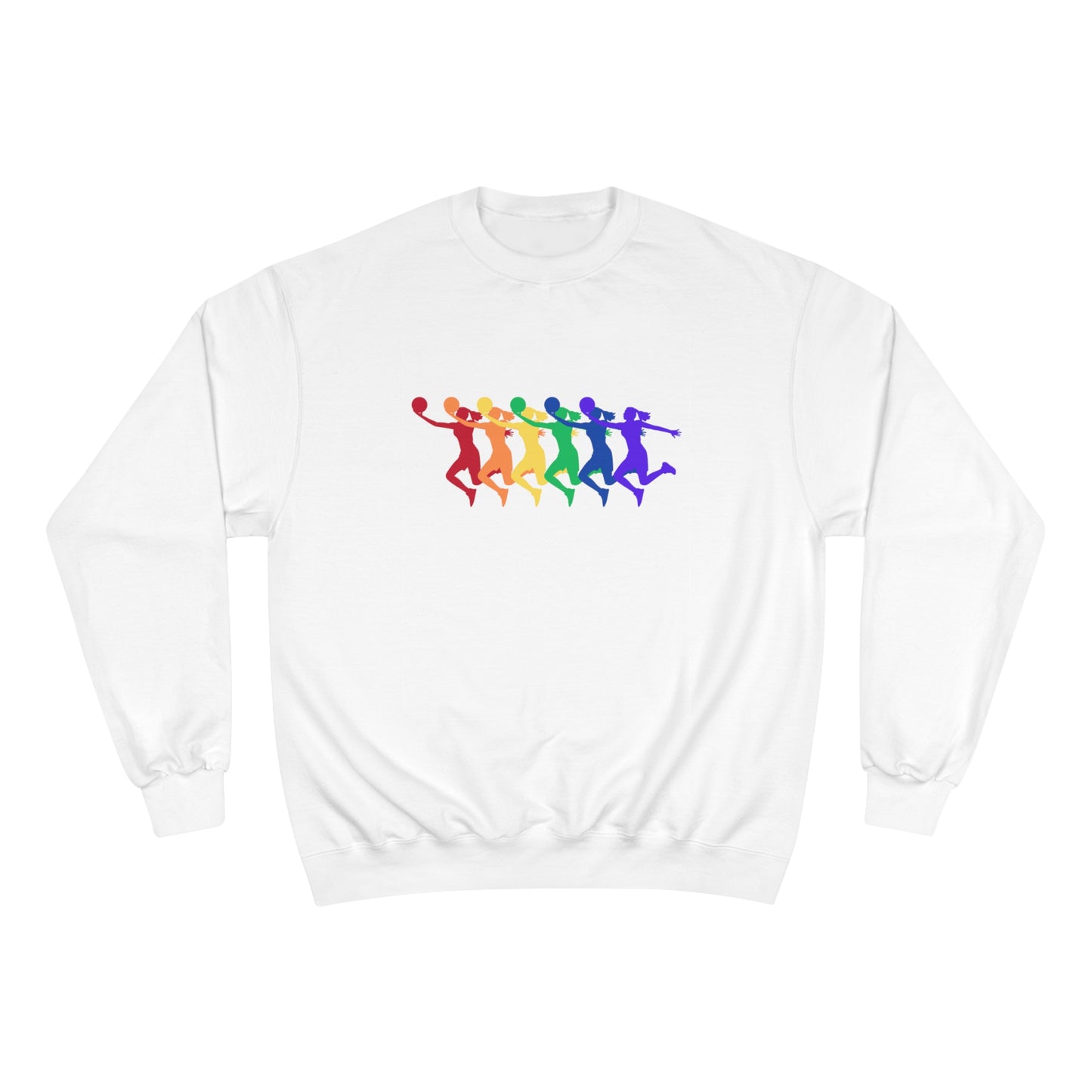 Womens Basketball Rainbow Silhouette Shooter Pride Crewneck Sweatshirt